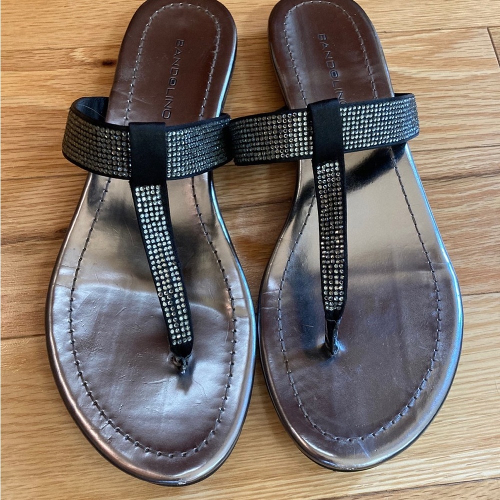 Bejeweled Black Sandals